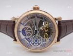 Dual Time Patek Philippe Skeleton Replica Watch- Rose Gold Patek Philippe Copy Watch